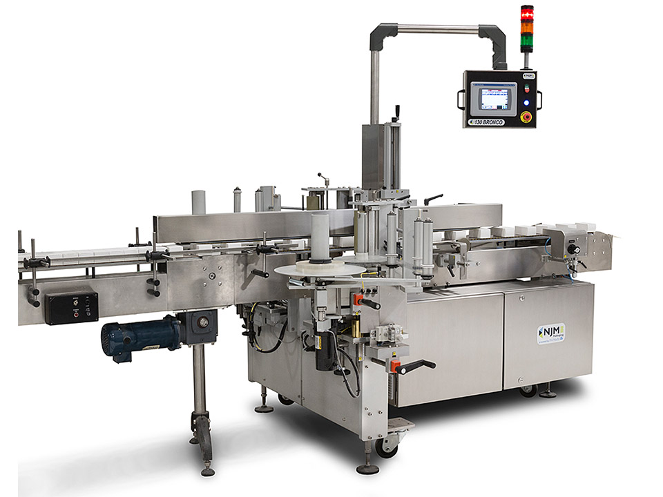 Njm Labeler Machine BRONCO Model 130TE Tamper Evident Seal Labeler - NJM